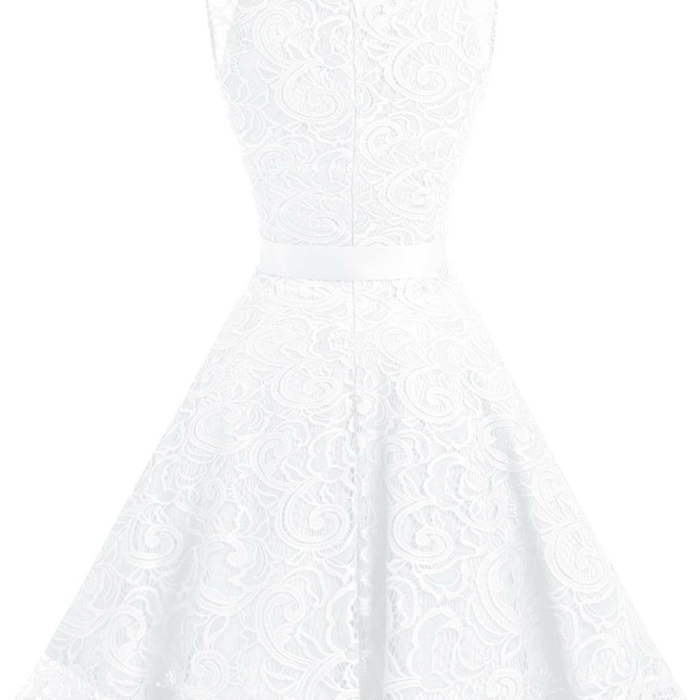Lace v neck ivory dress Bridal wedding shower dress - Picture 2 of 4